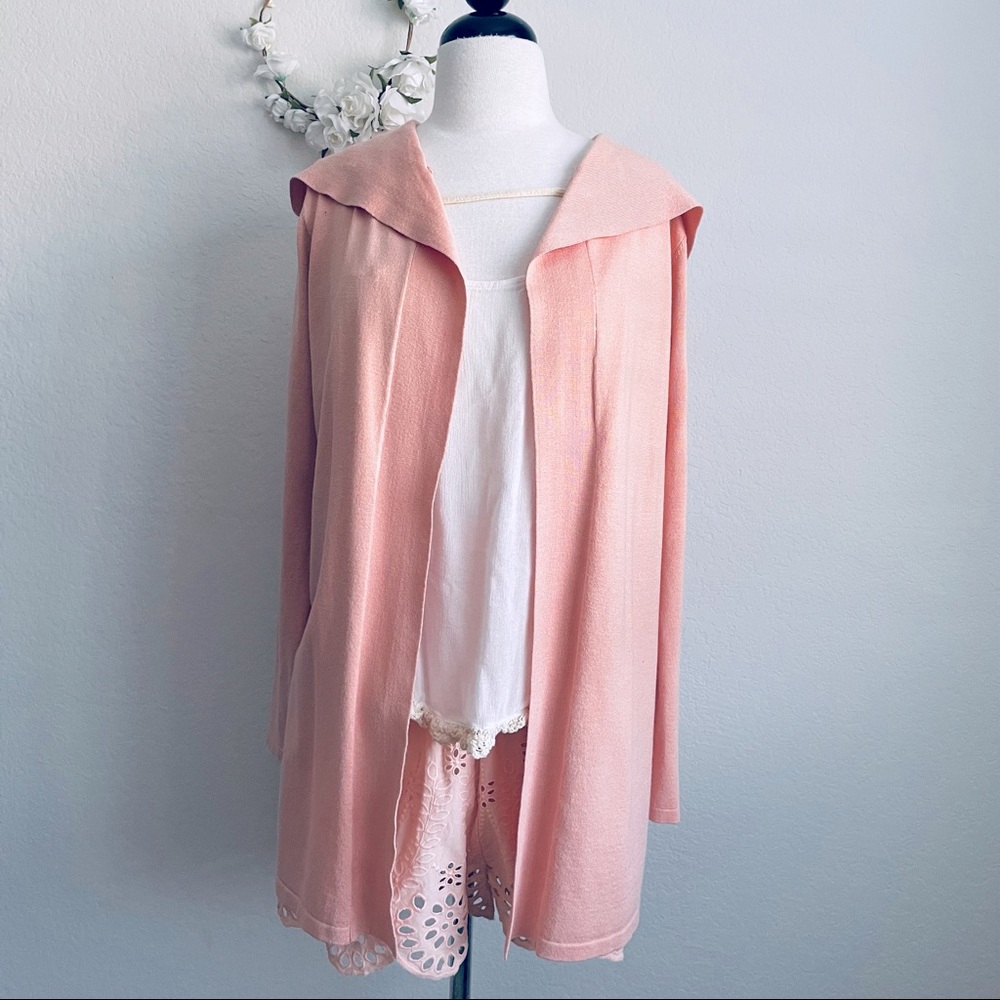 Cyrus Knit Peach Hooded Jacket